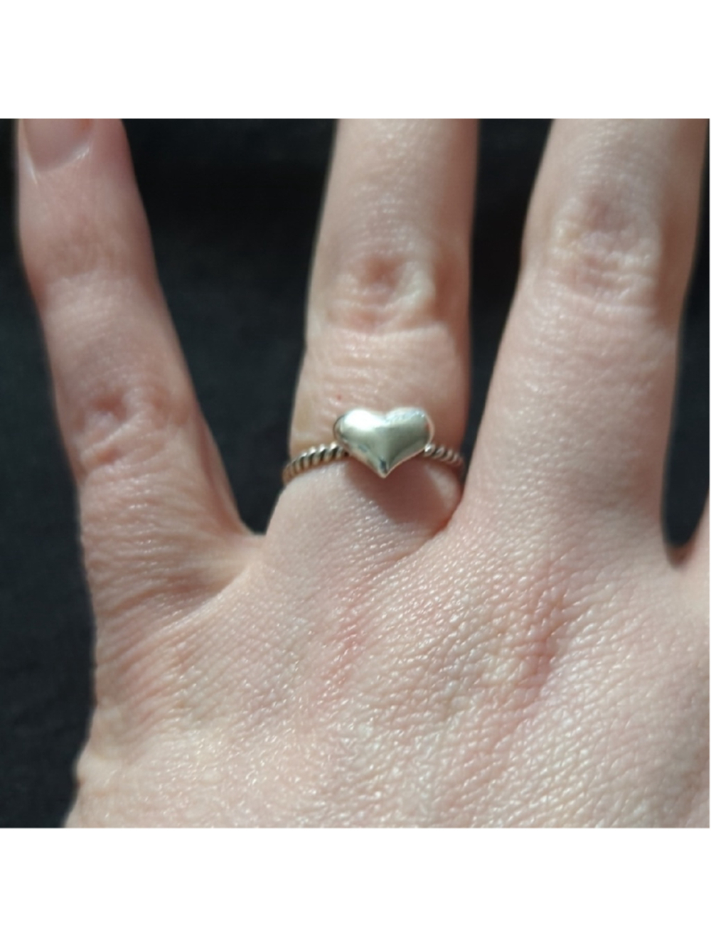 Sterling Silver Puffed Heart Dainty Delicate Statement Ring - Size 5.5